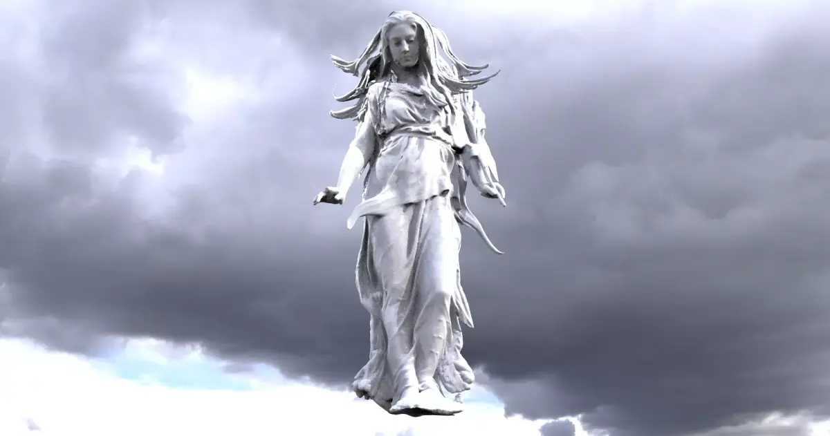 Advent angel statue 3D model