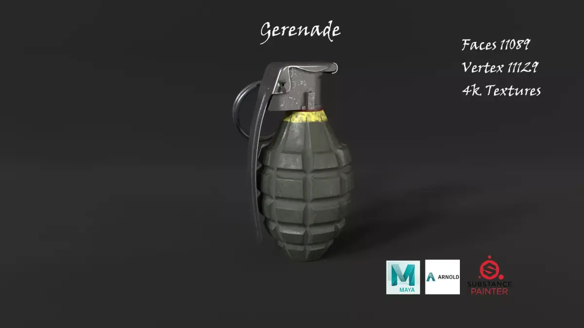 Gerenade With Textures 3D model