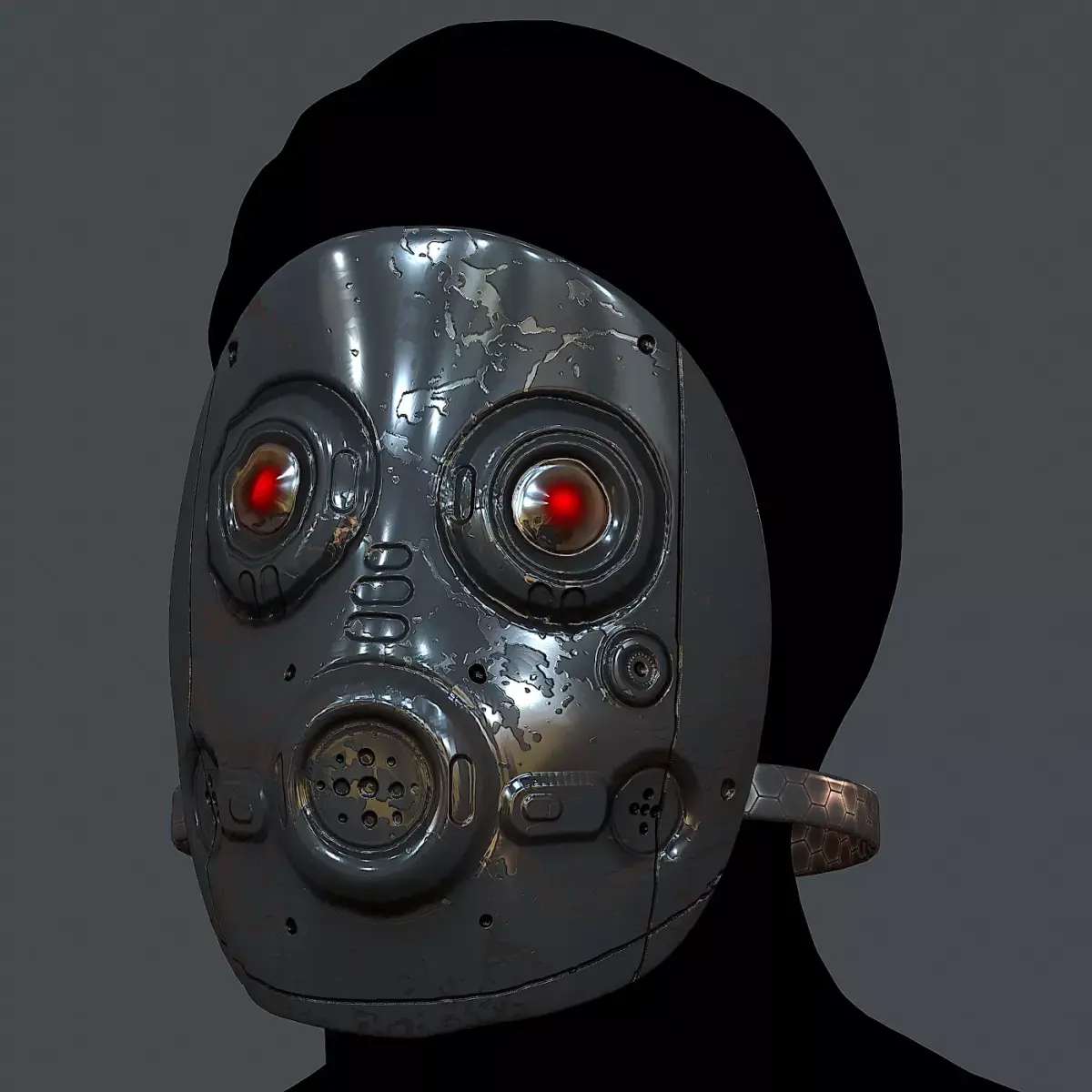 Gas mask helmet 3d model scifi Low-poly  Low-poly 3D model 576