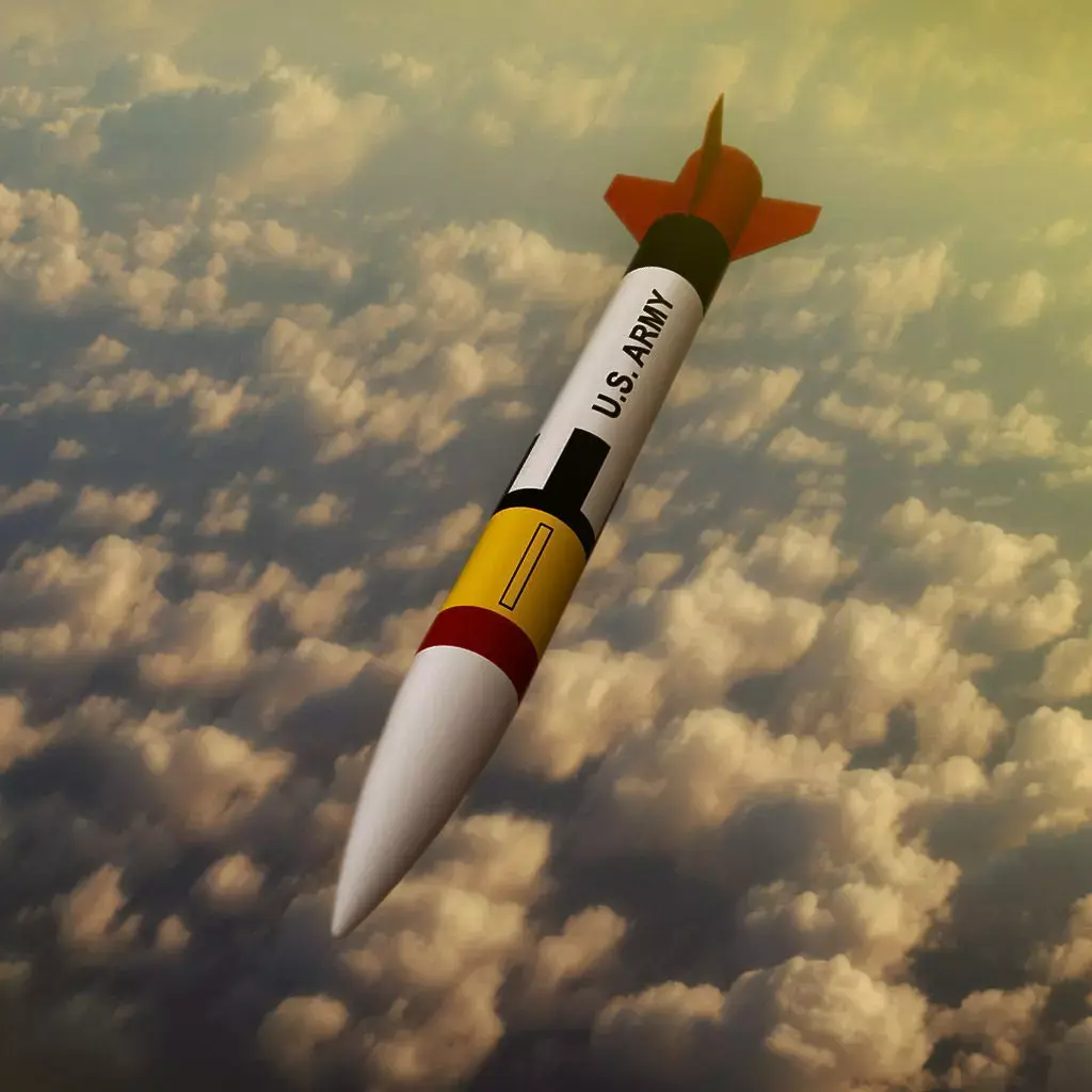 Patriot missile rocket Low-poly 3D model