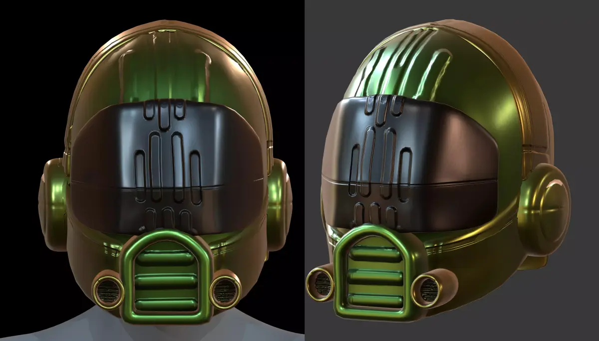 Gas mask helmet 3d model scifi Low-poly  Low-poly 3D model 557