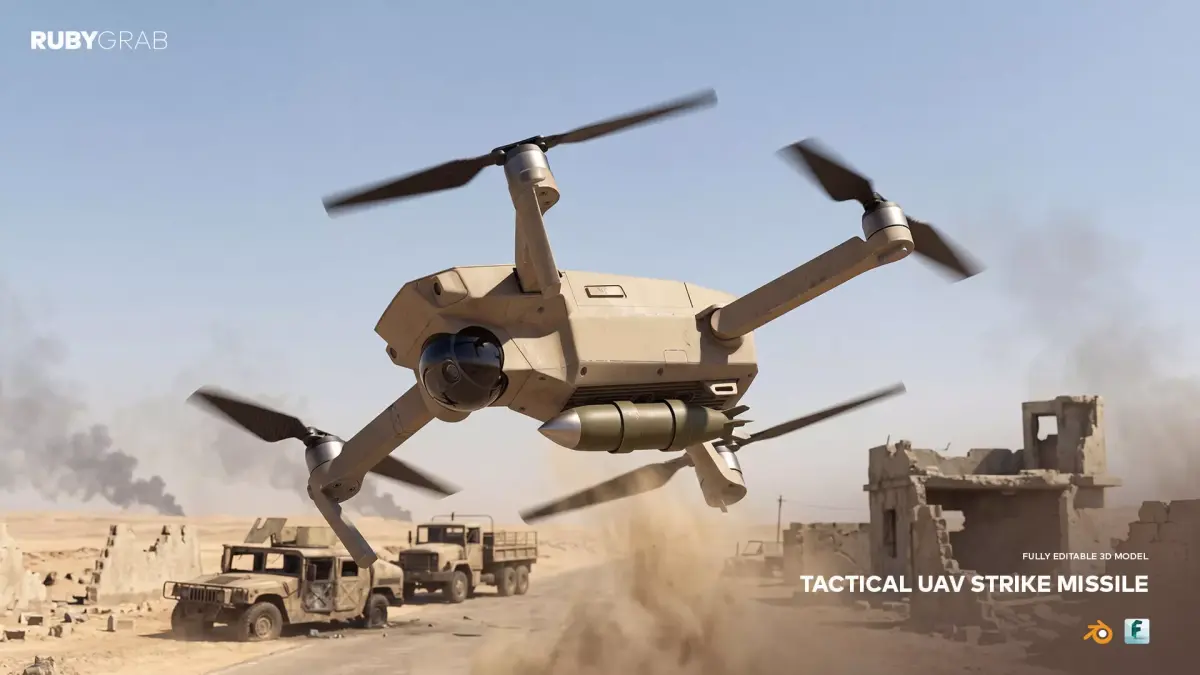 Tactical UAV Strike Missile 3D model purchase