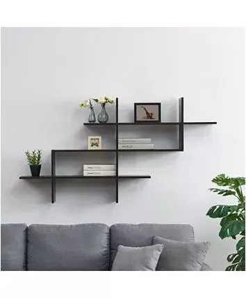 3-Tier Wall Mount Shelf with Criss-Cross Asymmetrical Design Free 3D model