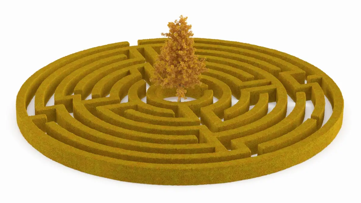 Autumn Labyrinth Garden with Tree 3D model
