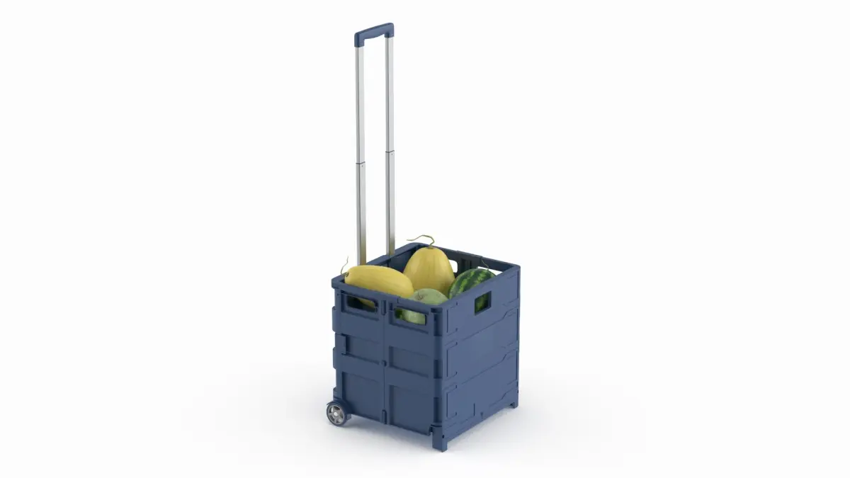Portable Cart Case with Melons and Watermelons 3D model