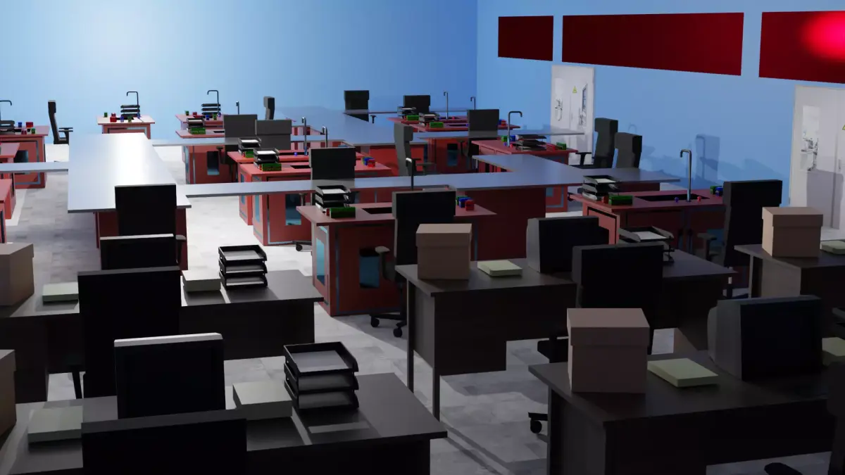 Laboratory Interior Low-poly 3D model order