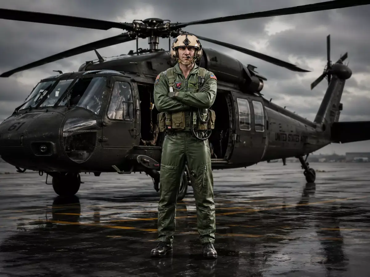 Military Helicopter Pilot - Rigged Low-poly 3D model