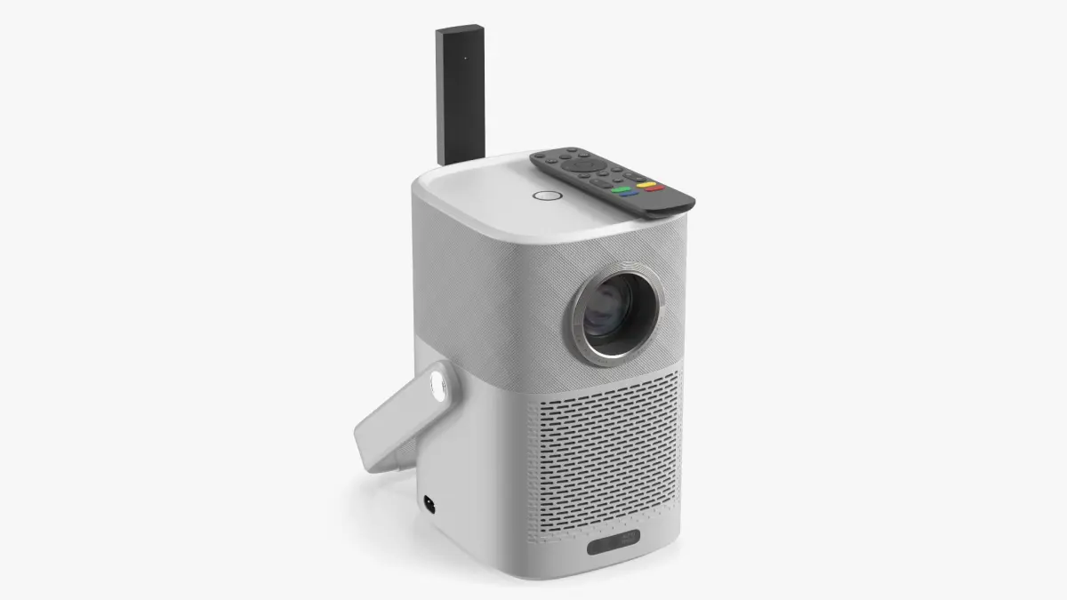 Modern Indoor Projector with Remote and Dongle 3D model