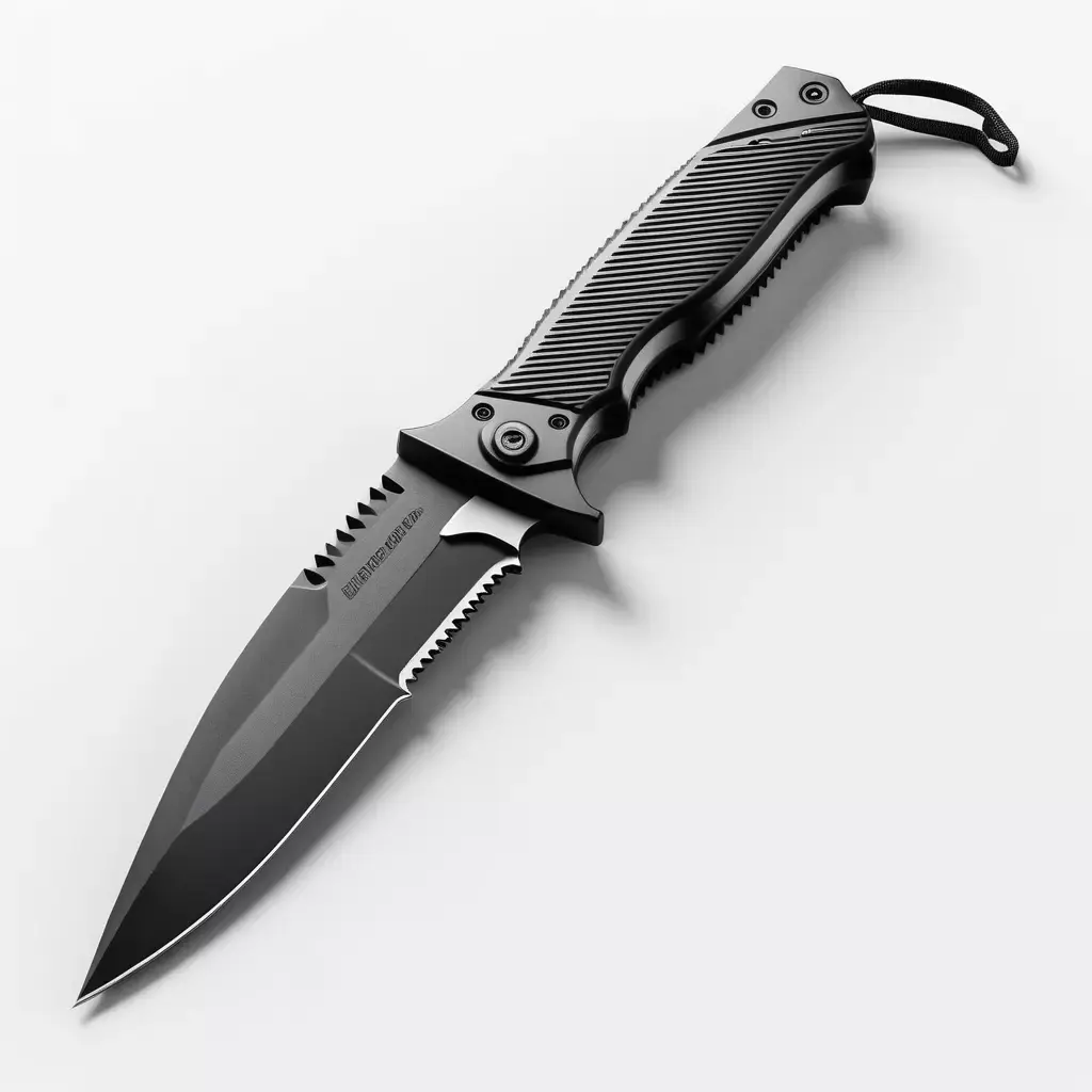 Modern Tactical Serrated Knife 3D 3D model