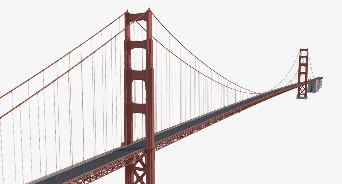 Golden Gate Bridge 3D model 8