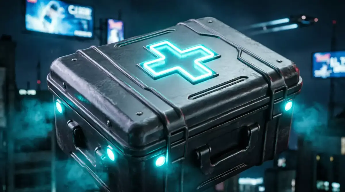 Futuristic Health Pack Energy Loot Box Low-poly 3D model