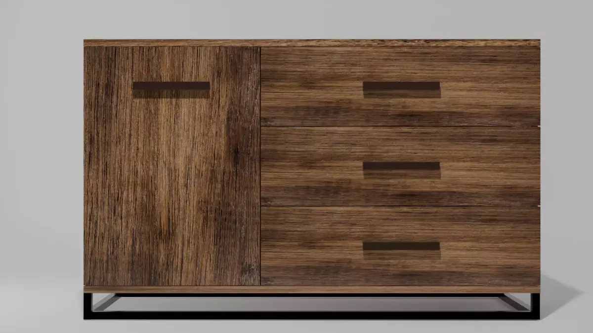 Wooden chest of drawers 01 Free 3D model