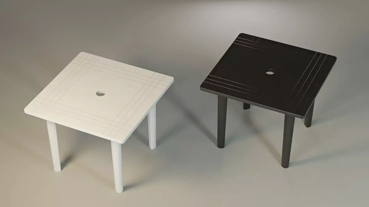 Square Plastic Table Low-poly 3D model