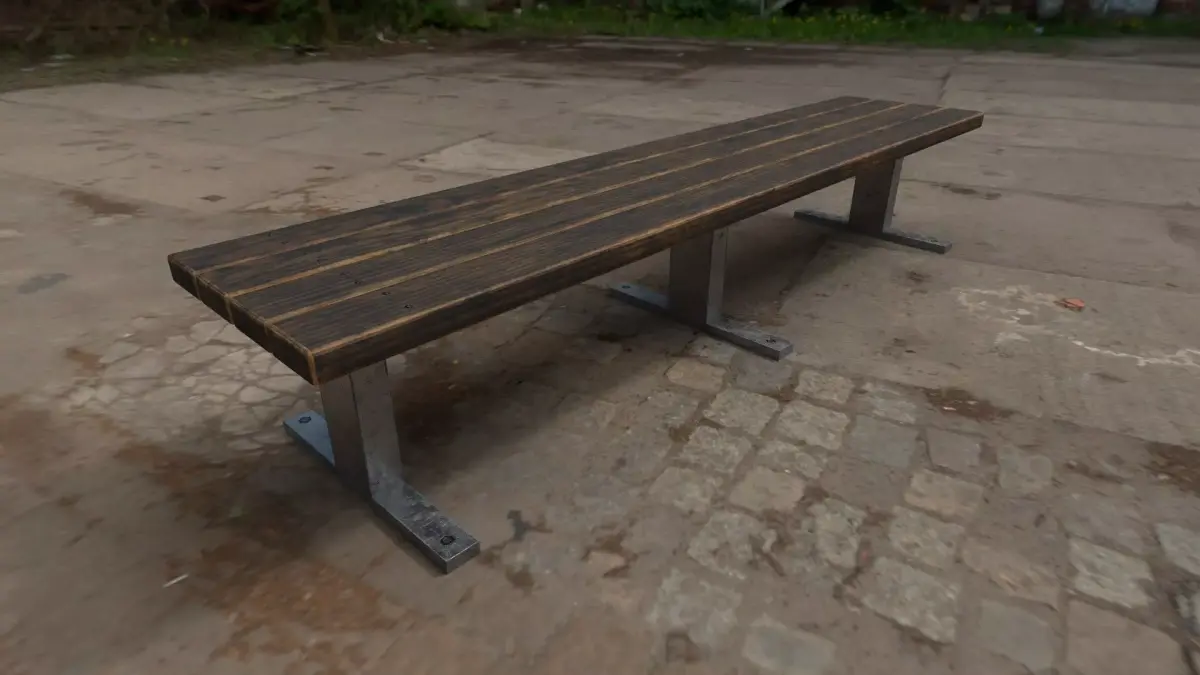 bench 3 low poly unwrapped Low-poly 3D model