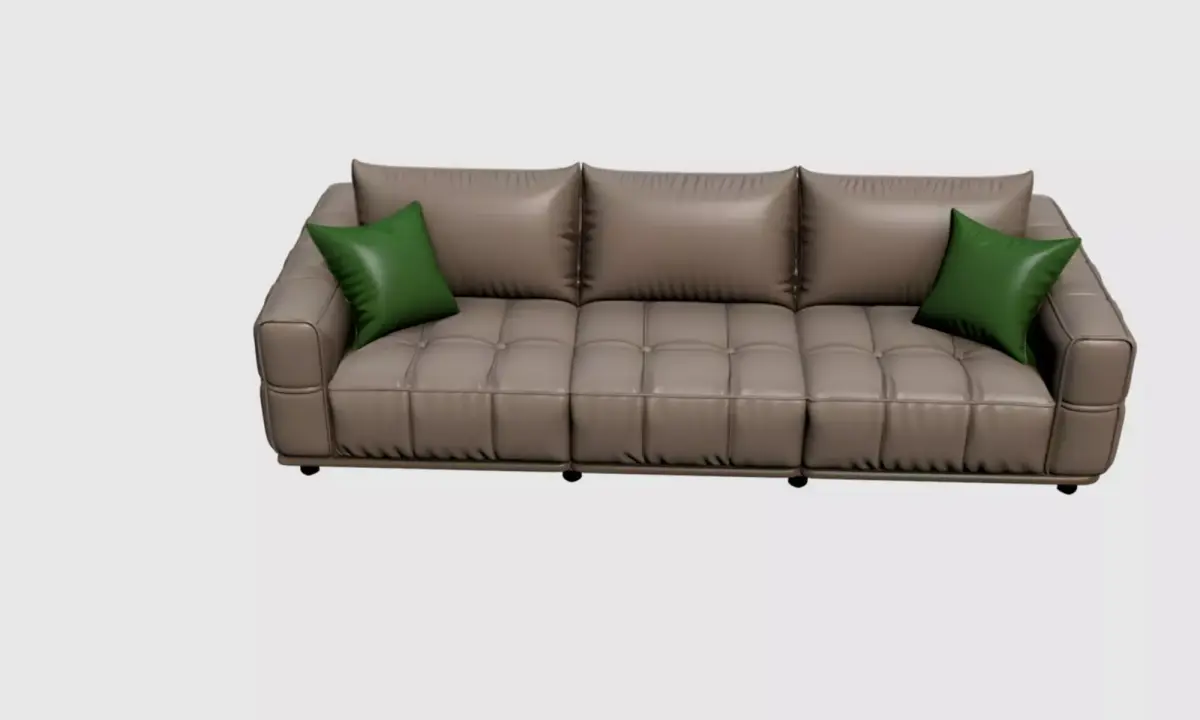Modern Straight Sofa 3D Model Upholstered Seating to Interior 09 Free 3D model