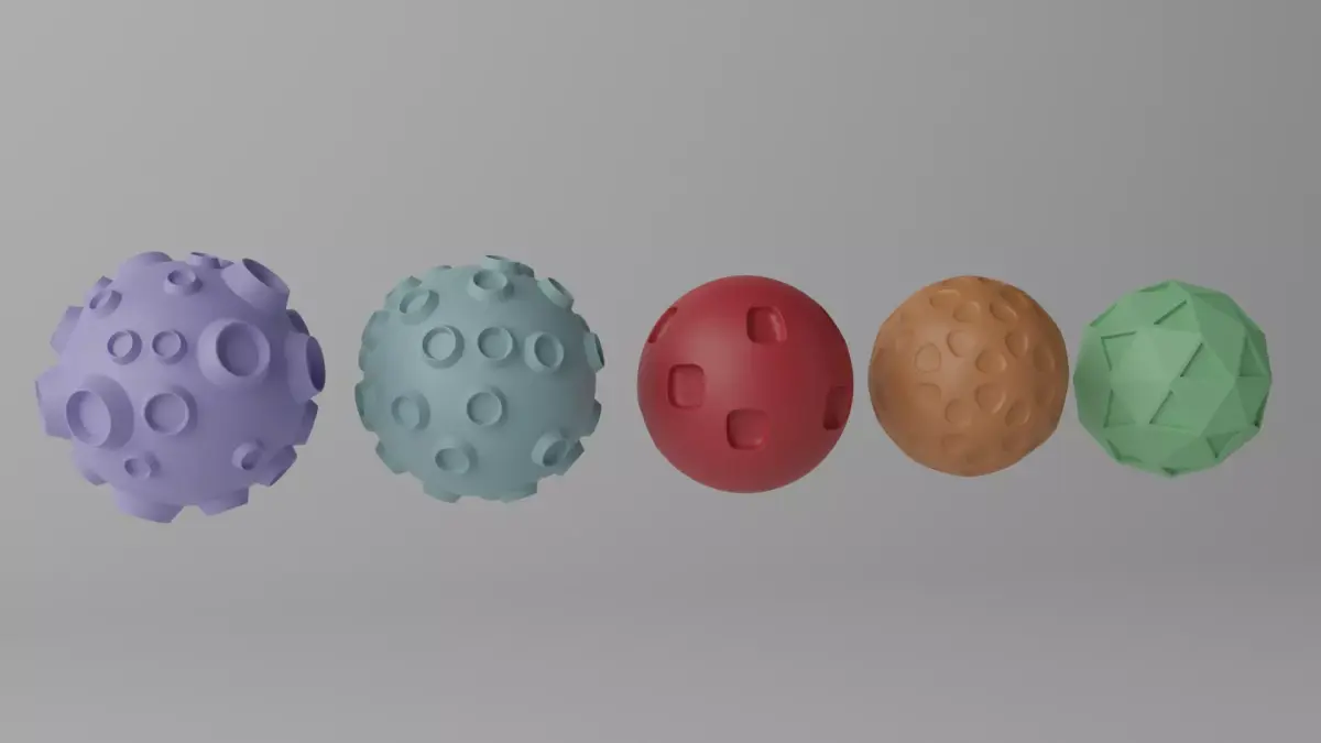 Cartoon Cute Planet Moon Star Collection Low-poly 3D model