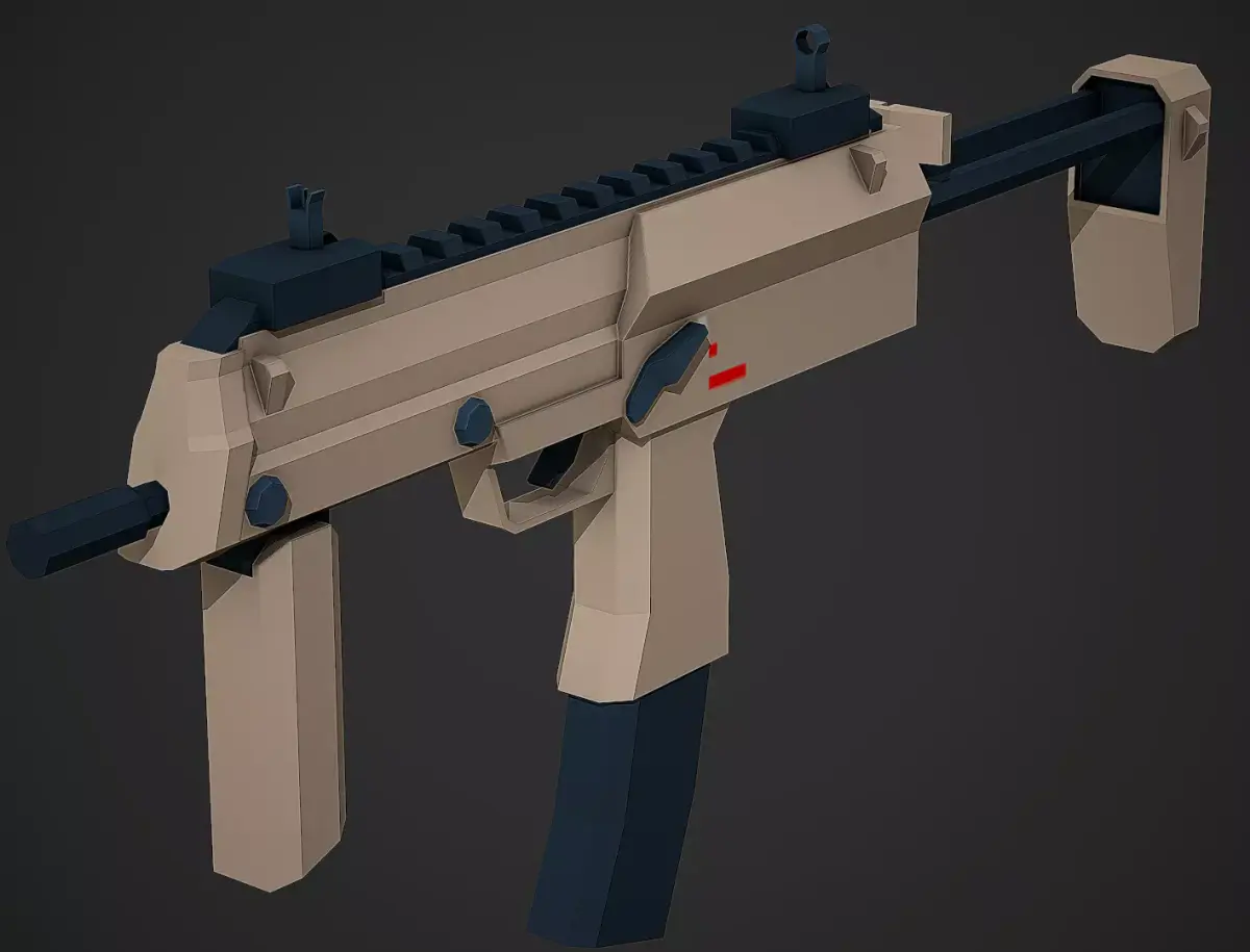 Stylized Mp7 SMG Low Poly Mobile Ready Low-poly 3D model