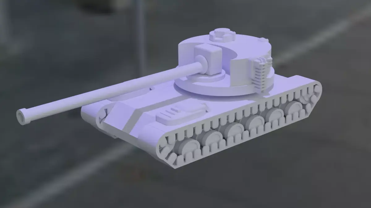 Tank Model for Games and 3D Printing with Animated Parts 3D print model