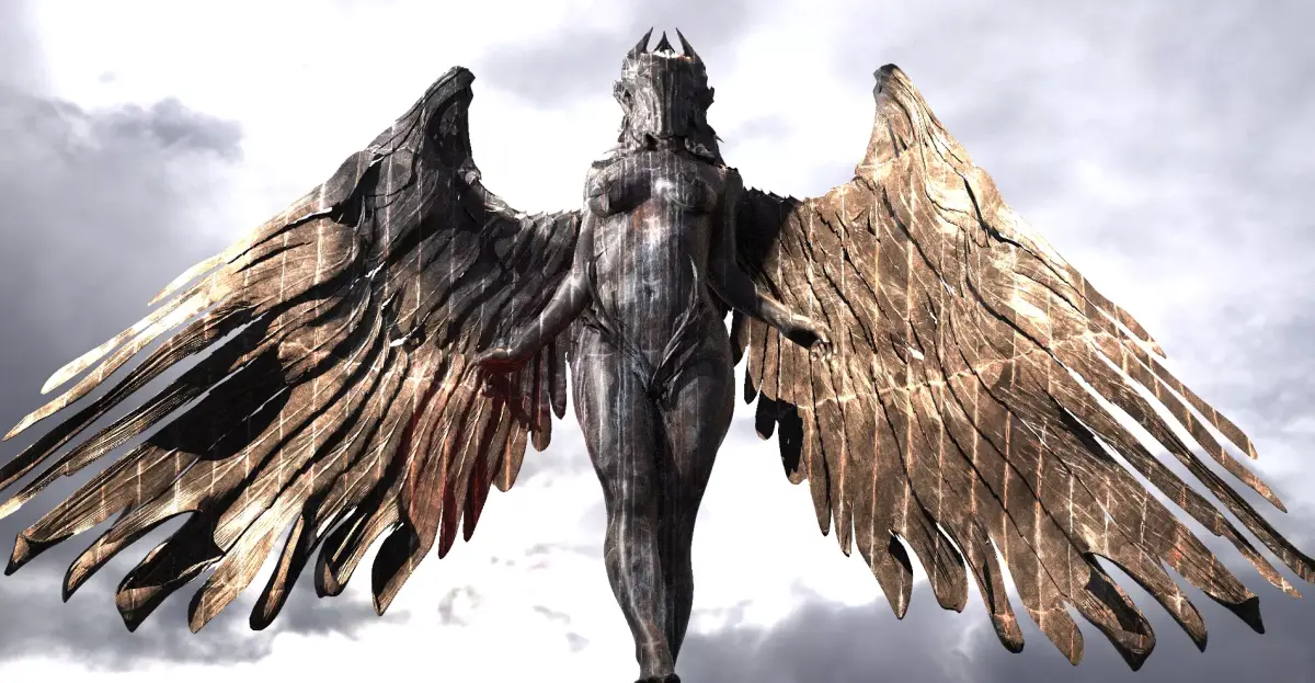 Valkyrie statue Winged 8  3D model