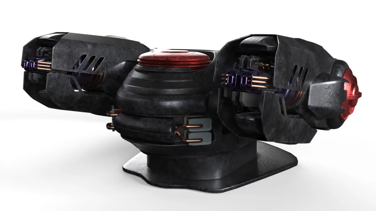 Sci fi Heavy Defense Gun Mount Rigged for Maya 3D model