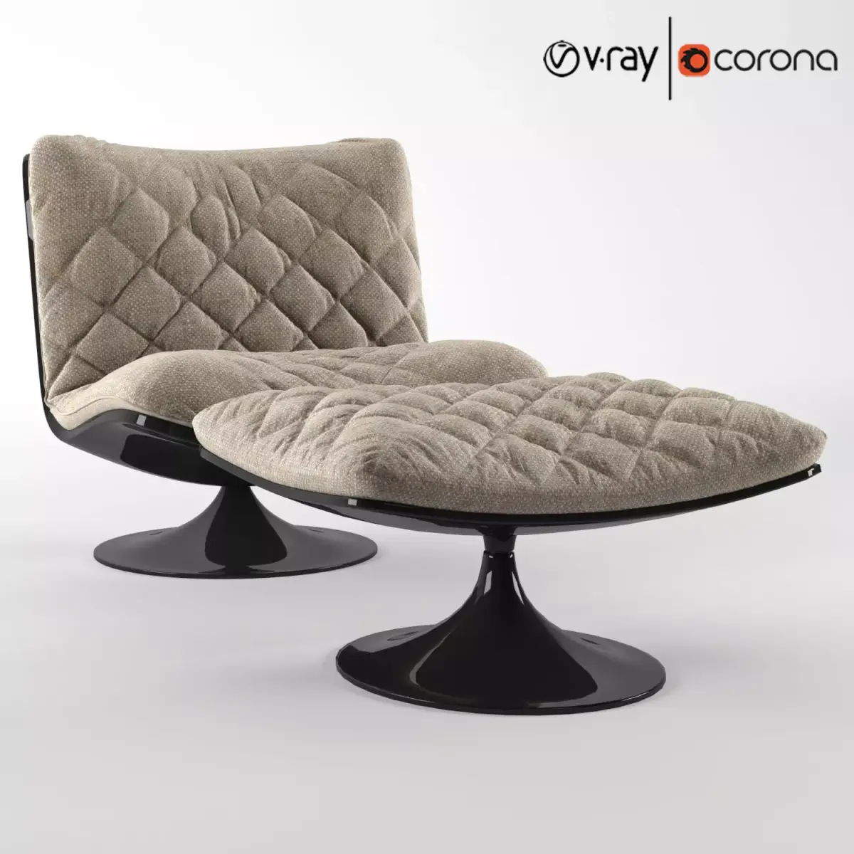Armchair lounge chair and ottoman Free 3D model purchase