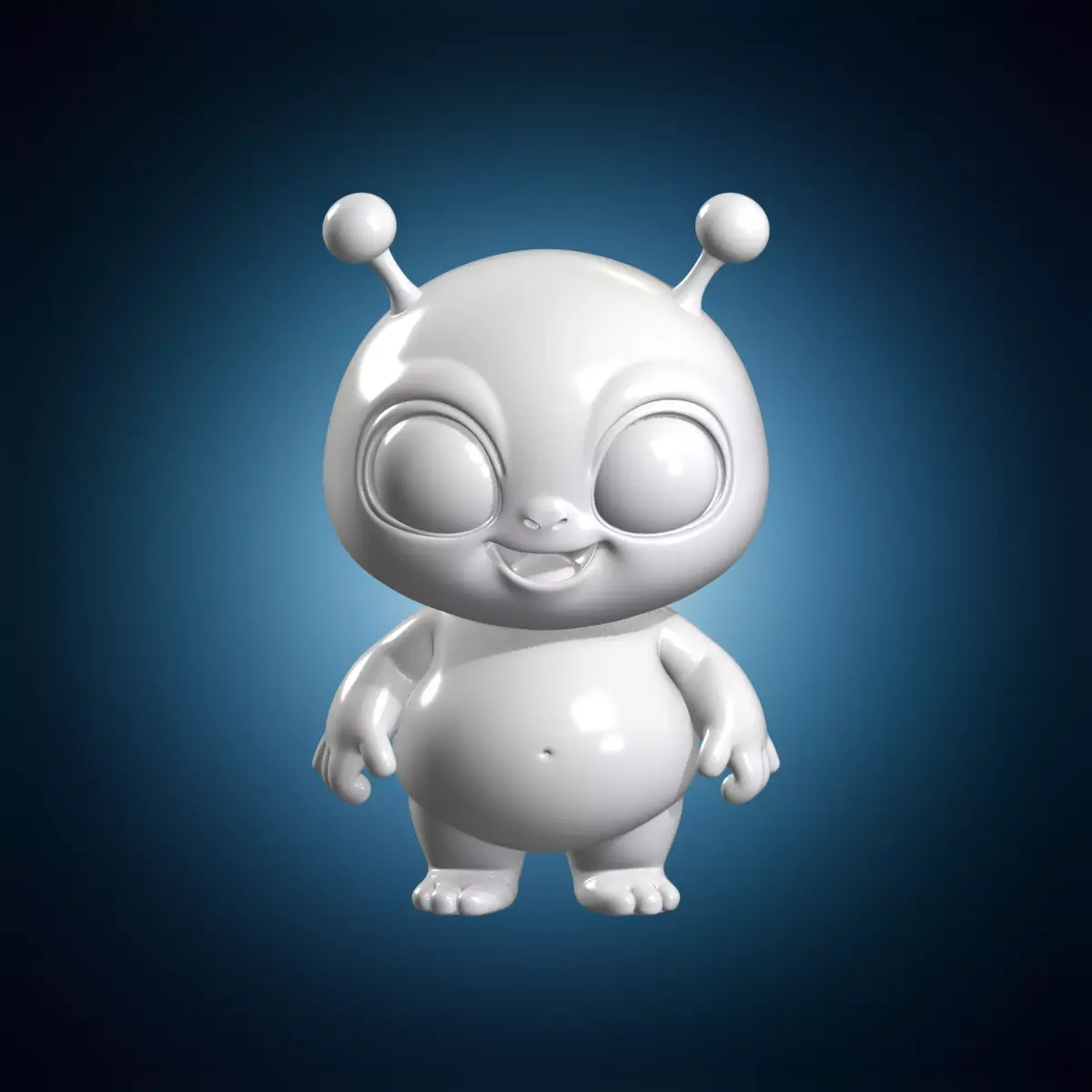 Cute Chibi Alien 3D Print Model 3D print model