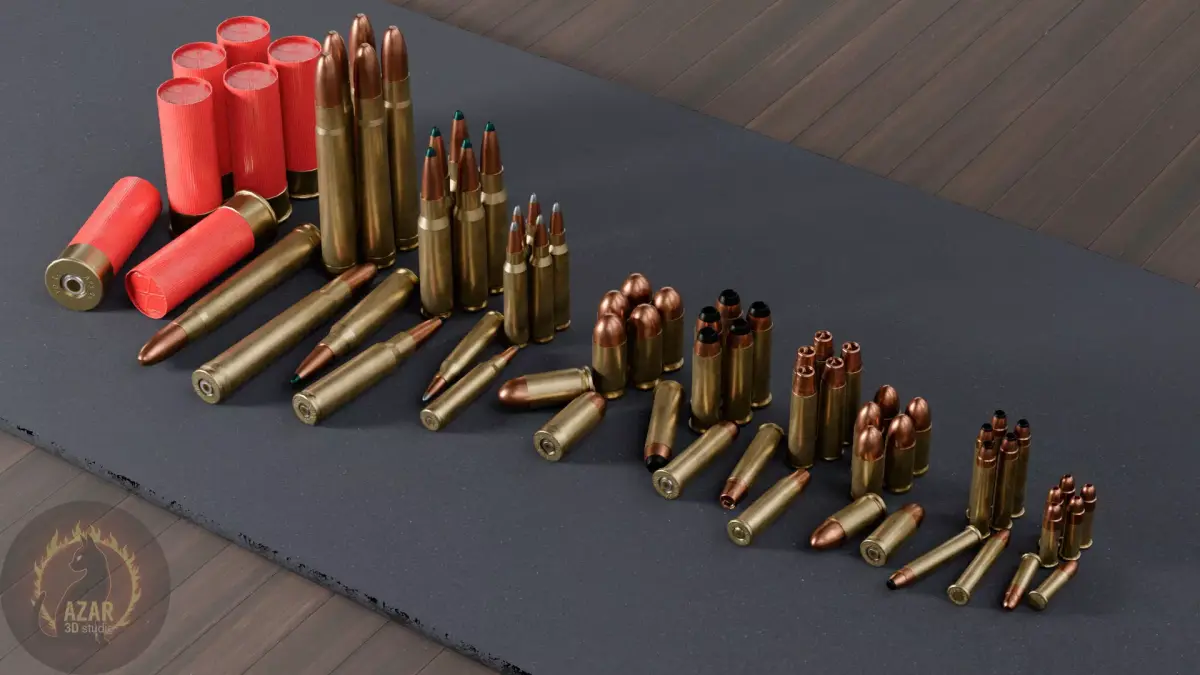 Ammo Pack APX 26  10 Calibers Game Ready PBR Low-poly 3D model