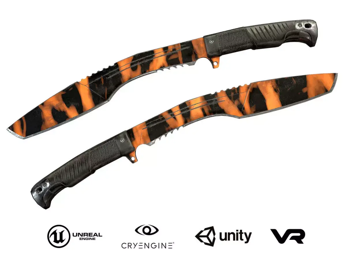 Knife Kukri - Coated Metal Low-poly 3D model