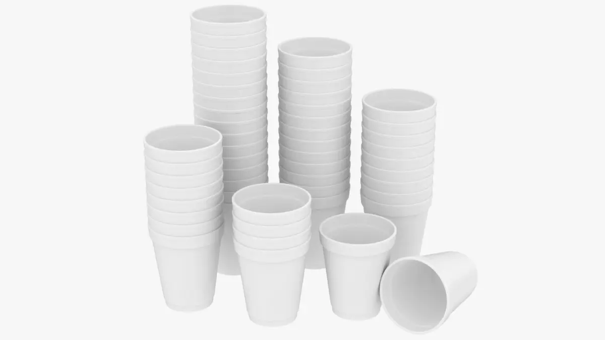 Styrofoam Cups (Pose 2) 3D model