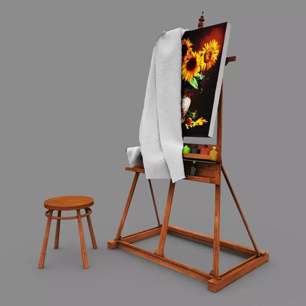Easel  molbert Free 3D model