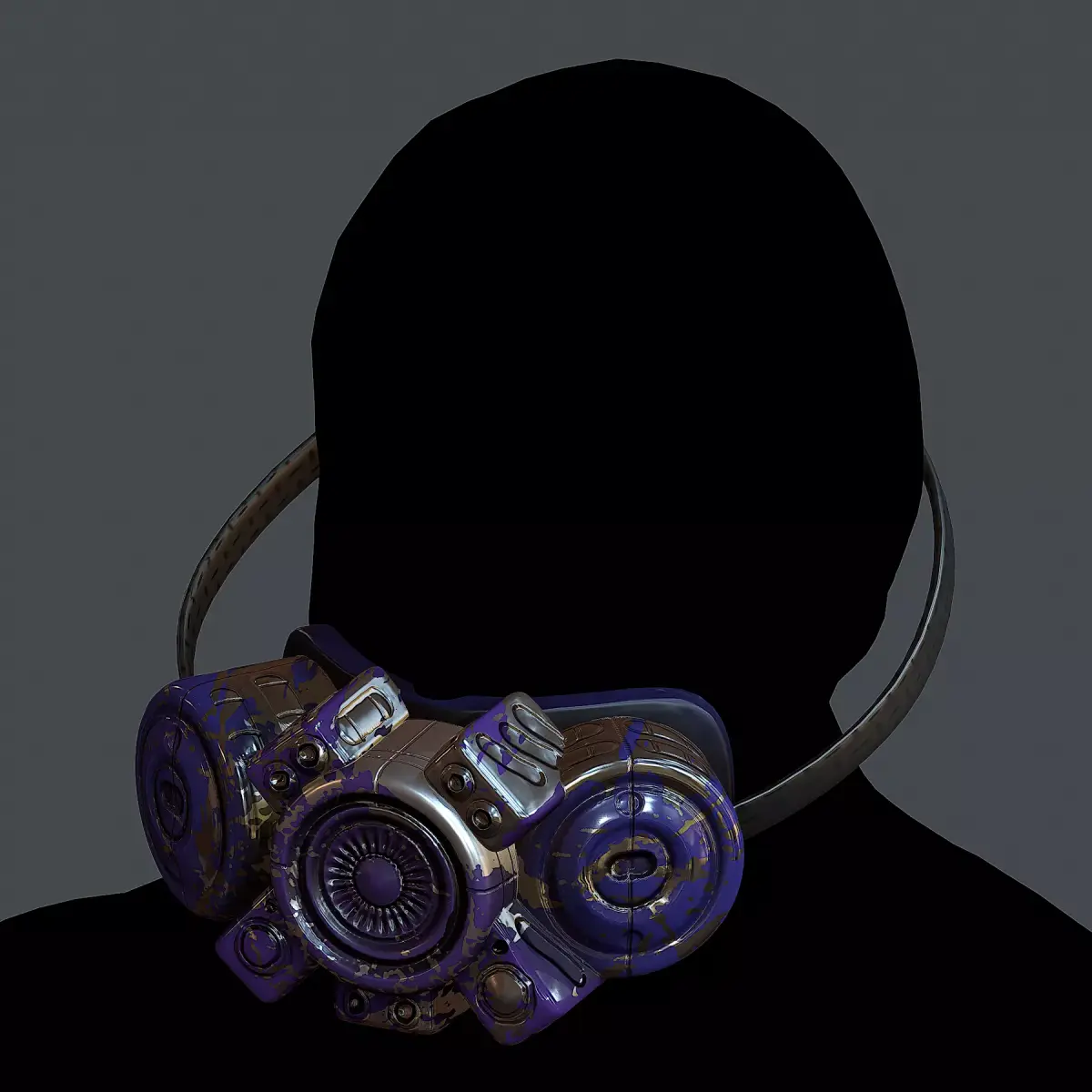 Gas mask helmet 3d model scifi Low-poly Low-poly 3D model 8