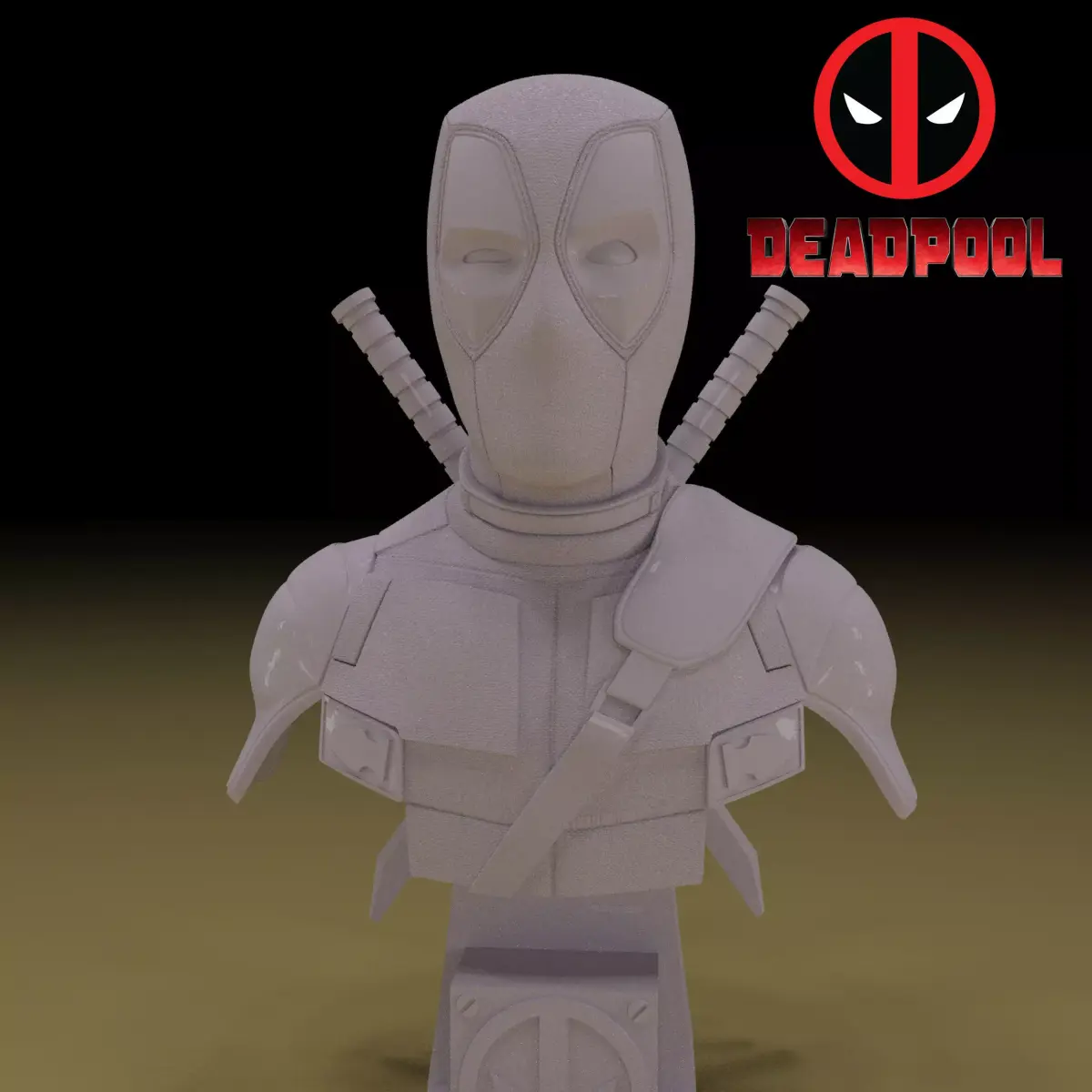 Deadpool Bust Sculpture 3D Model Ready for Printing 3D print model