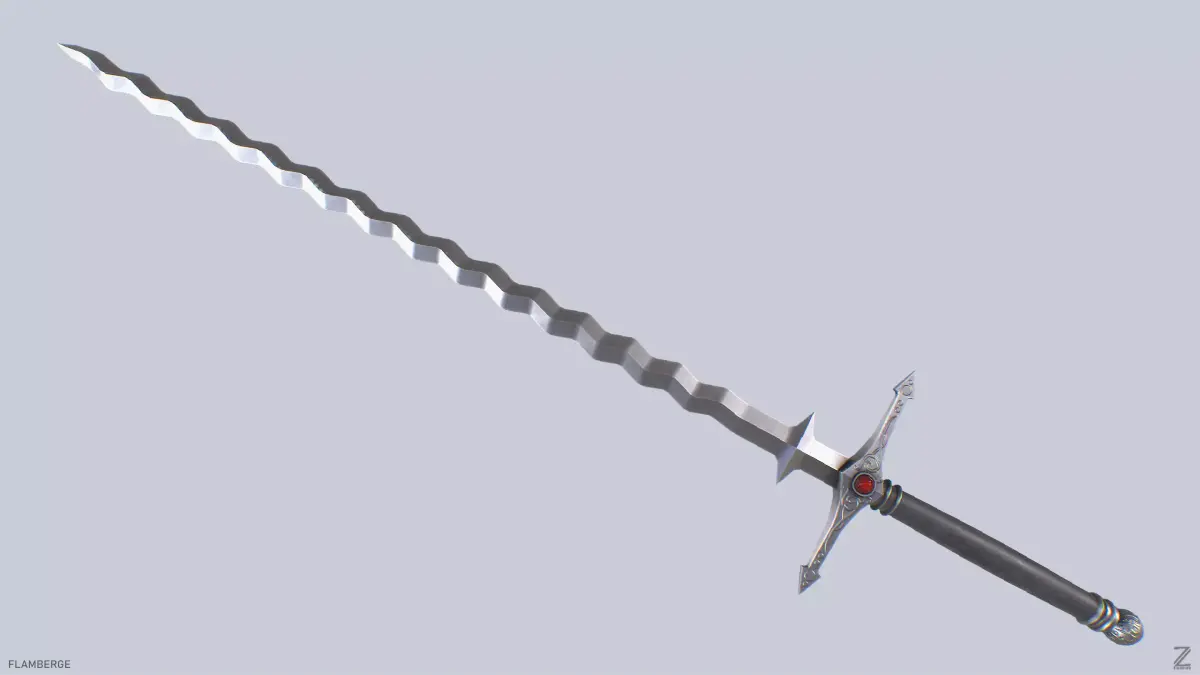 Flamberge Low-poly 3D model buy