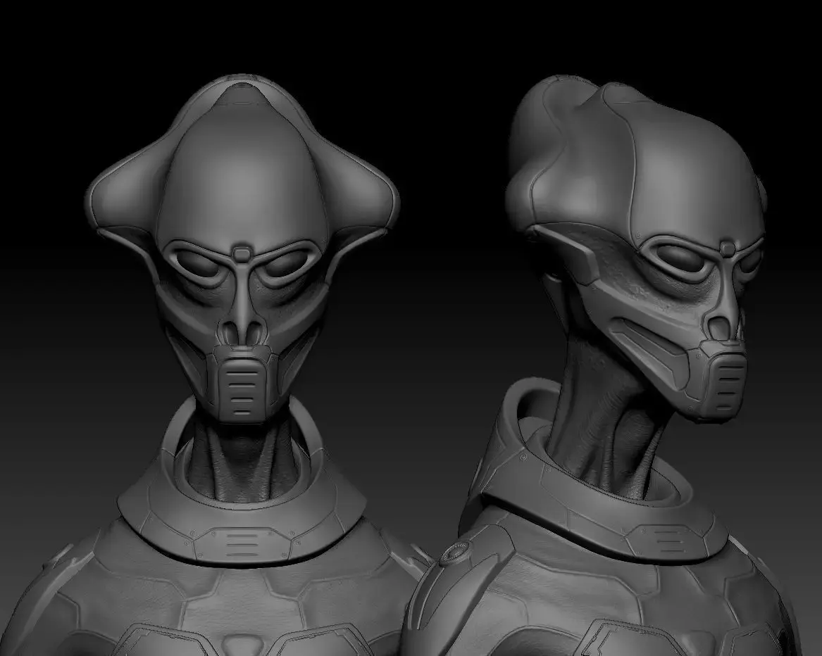 Alien Soldier with Alien Weapon High Poly Pack purchase