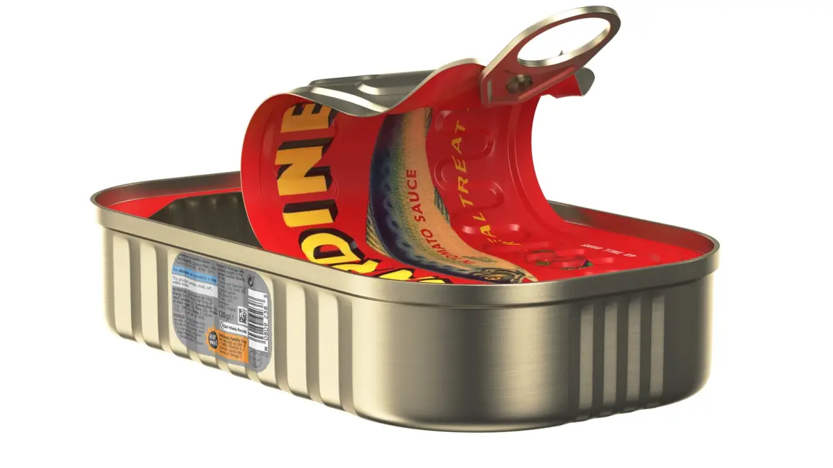 Detailed Opened Sardines Tin Can 3D model