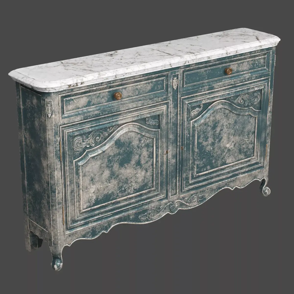 Old painted table Free 3D model