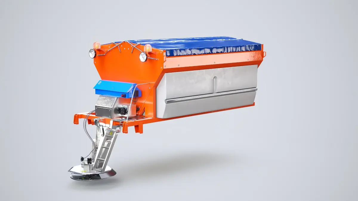 3D Road Salt Spreader Model - Winter Snow Removal Equipment for Trucks 3D model