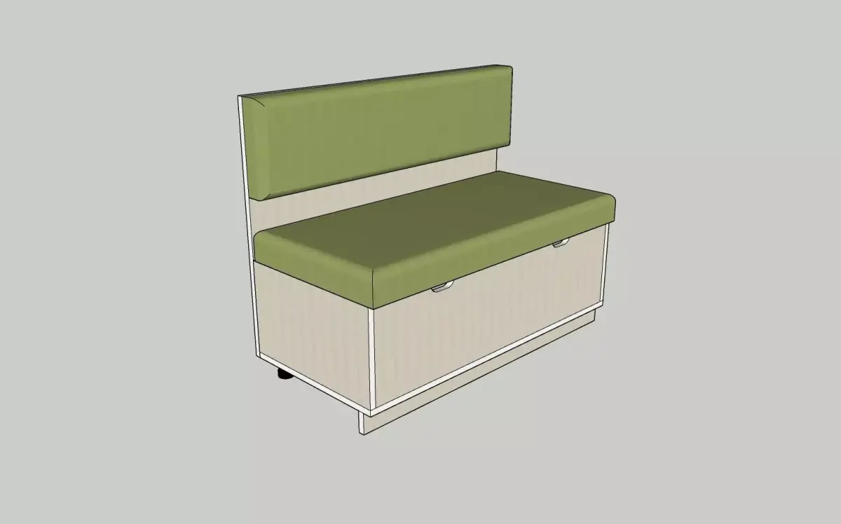 Sofa- bench with cushion 3D model