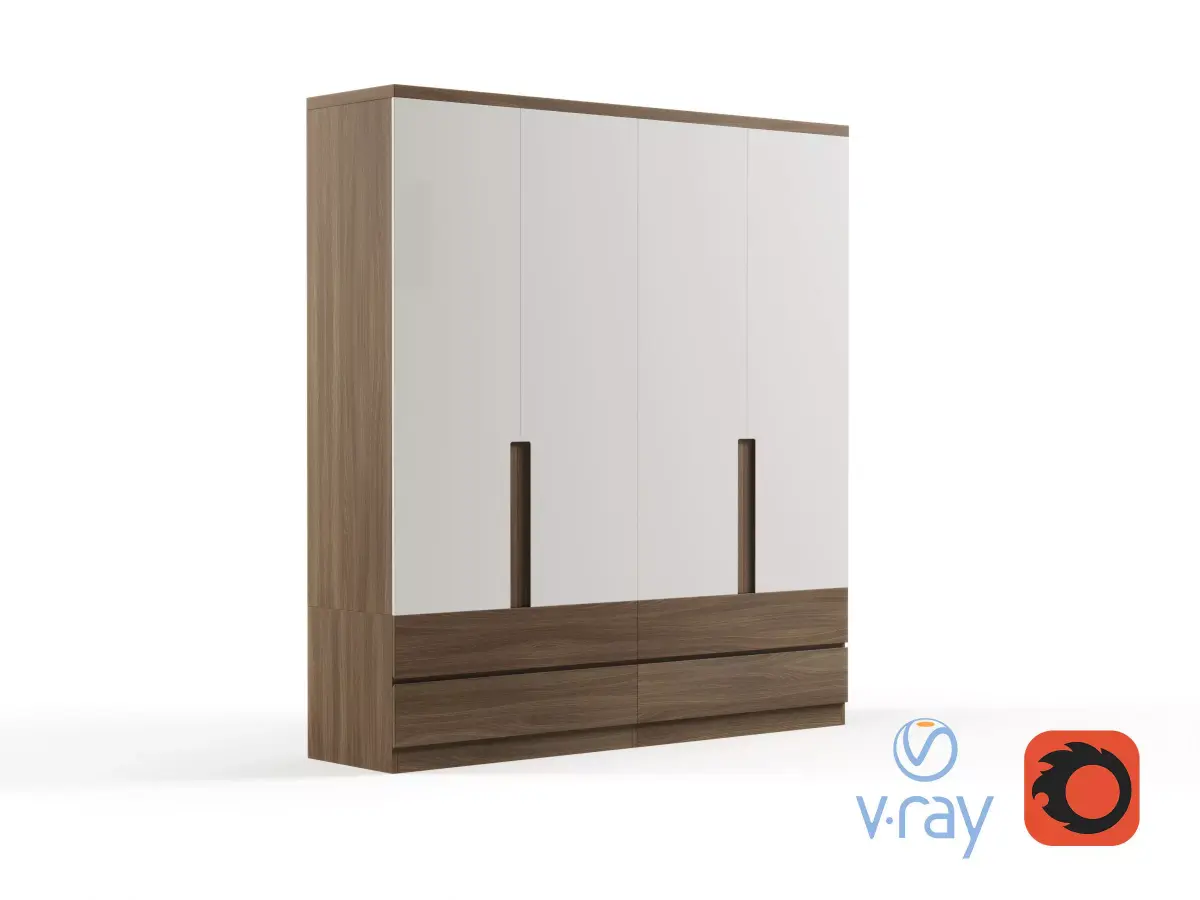Modern Residential Wardrobe Free 3D model purchase