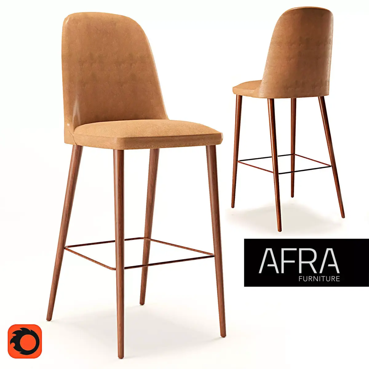 Afra Meka One Barstool Free low-poly 3D model