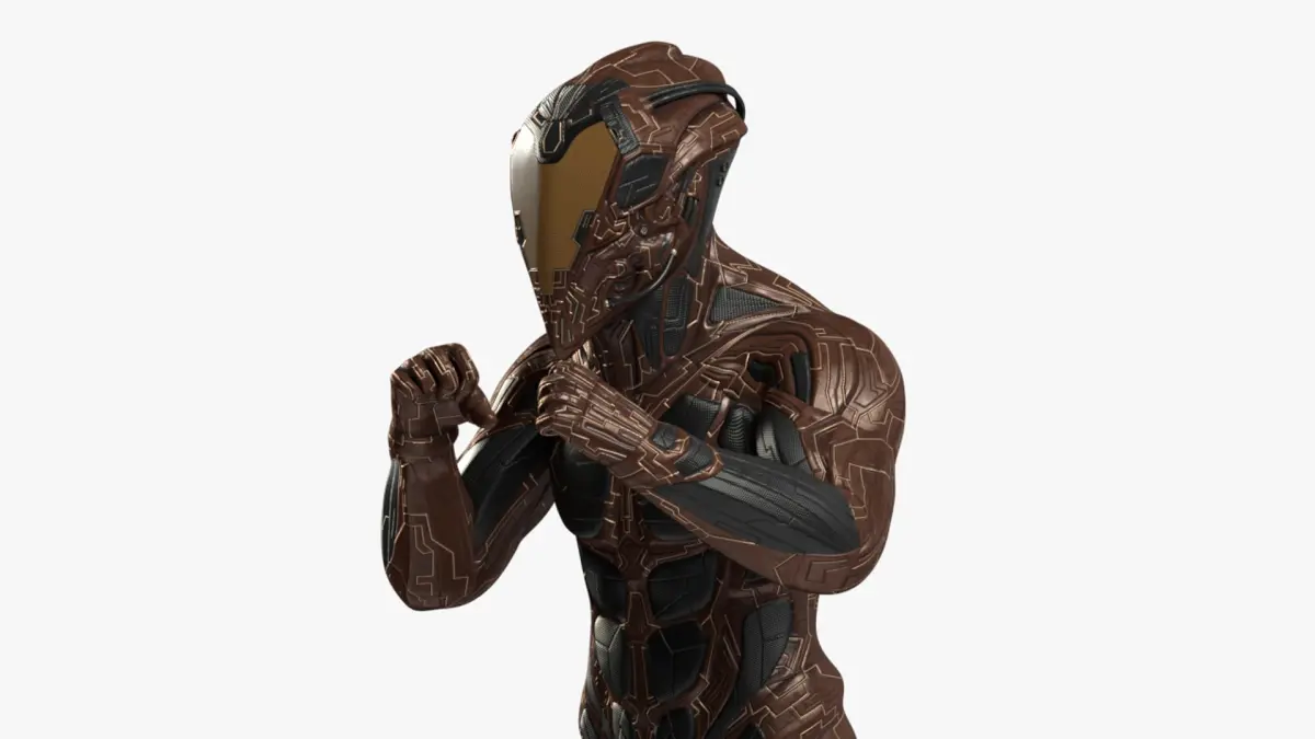 Futuristic Armored Character Rigged for Maya 3D model