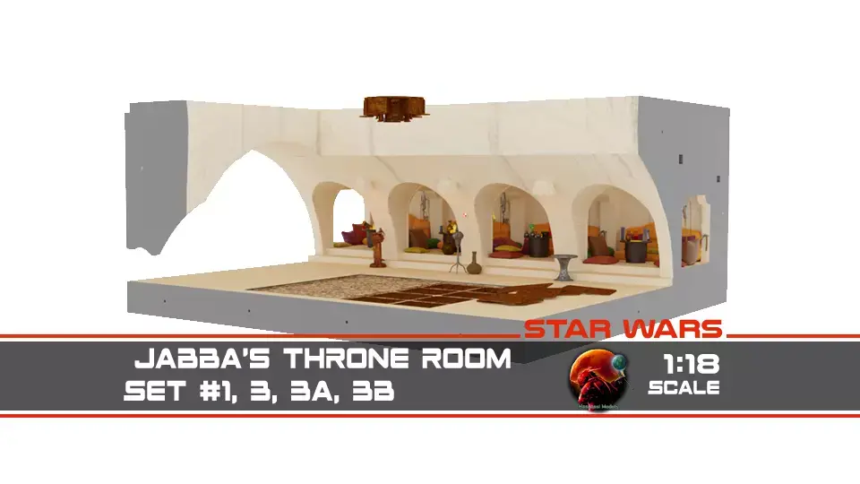 Jabbas Throne Room - Hangout area - Complete set 1-18 scale 3D Model Pack purchase