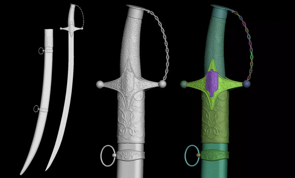 Realistic Saber 3D model