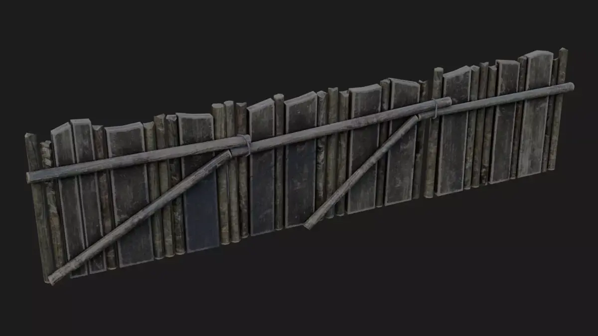 medieval fence low poly 3d model  Low-poly 3D model