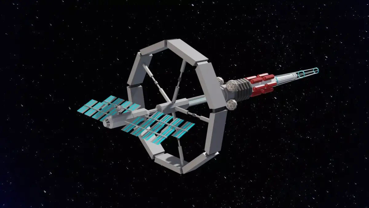 Orbital spaceship Low-poly 3D model