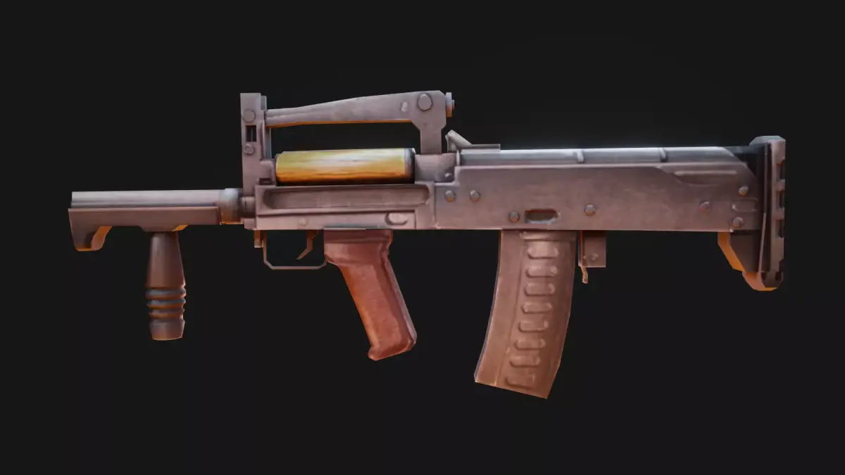 High-Fidelity 3D Groza Assault Rifle Model - Ready for Action Low-poly 3D model