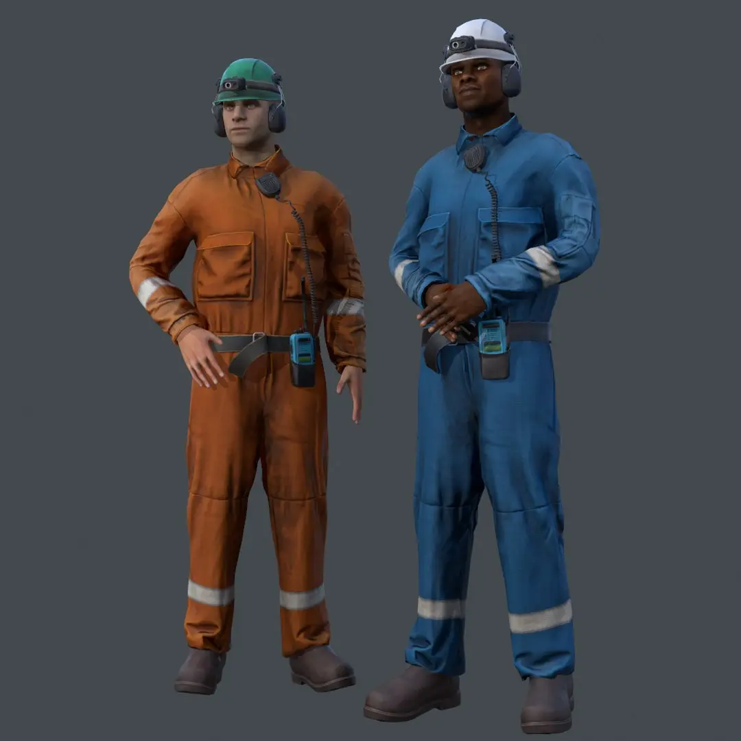 Real-time offshore worker 3D model