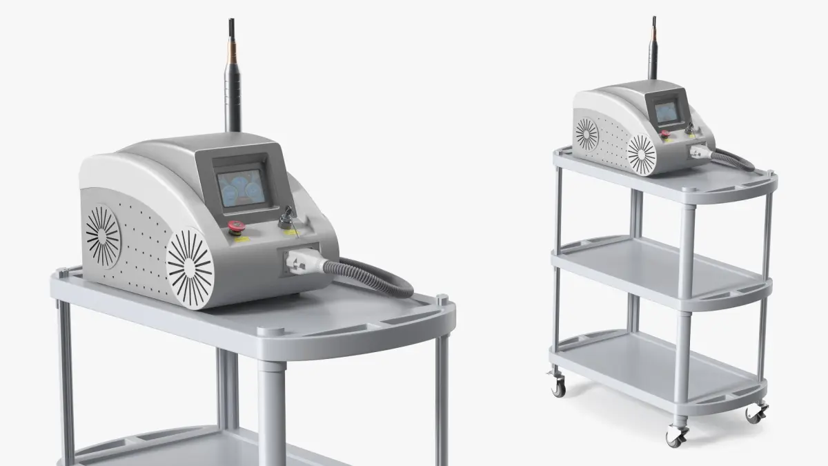 F-Beauty Tattoo Removal Laser Grey on Medical Cart 3D model