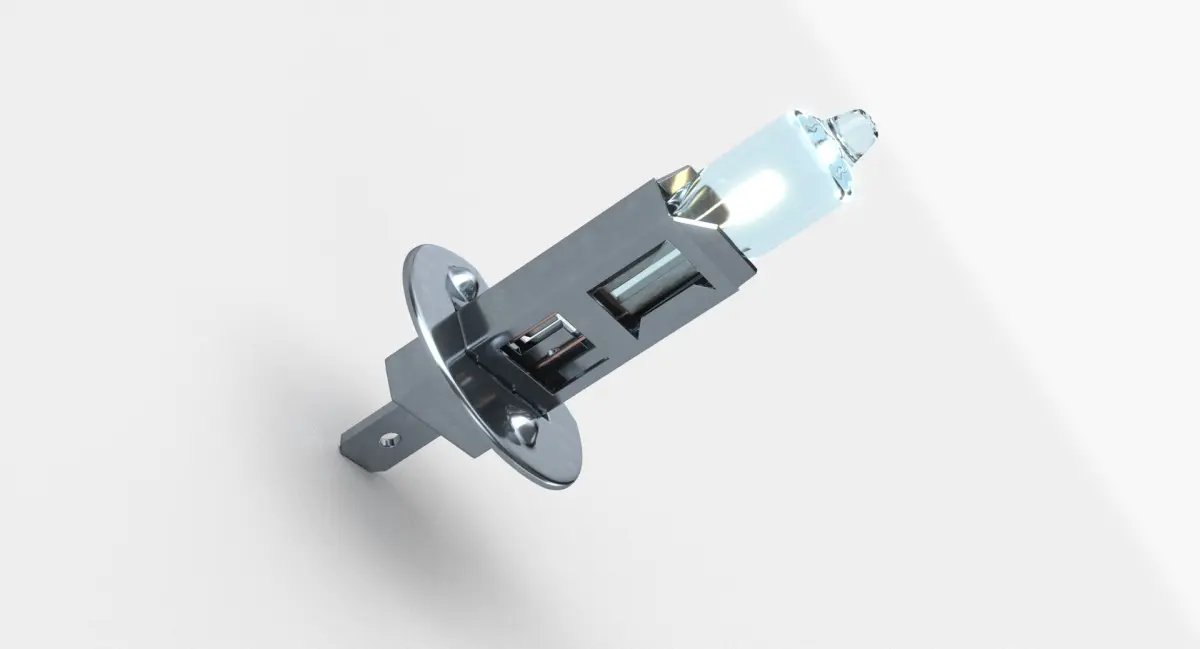 H1 Halogen Car Light Bulb 3D model
