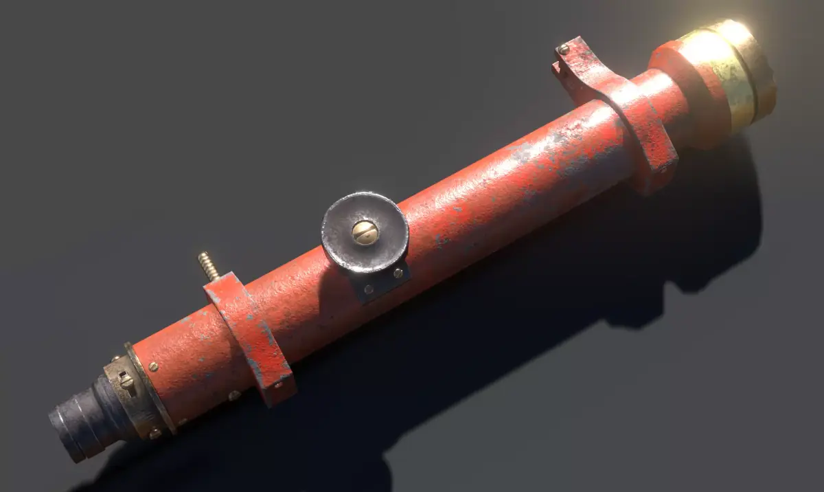 Telescope fire extinguisher Low-poly 3D model